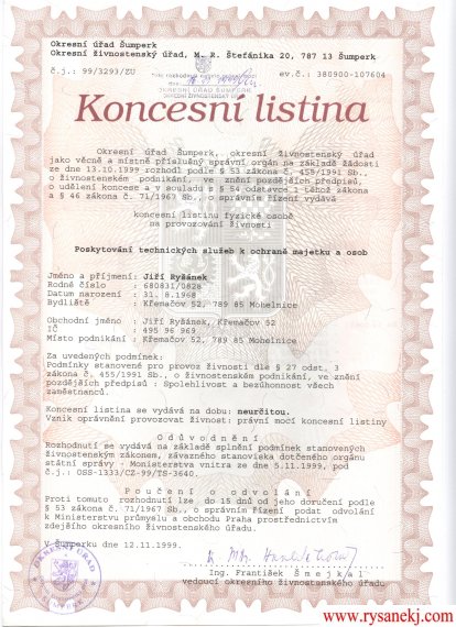 Koncesn� Listina